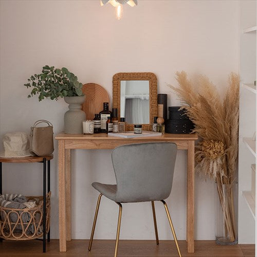 デスク机テーブルカウンターテーブル木製デスクパソコンデスクドレッサーディスプレイ棚スリム小さめ省スペース天然木おしゃれ北欧韓国インテリアナチュラルシンプルリビング書斎寝室ワンルームダイニングリモートワークhelppo