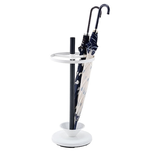 傘立て傘入れアンブレラスタンド玄関かさ収納北欧スッキリスチール丈夫コンパクト省スペーススリムおしゃれカフェシンプル水受けトレー付き通気性清潔安定感店舗ナチュラルかわいい一人暮らしモノトーンホワイト白azm家具