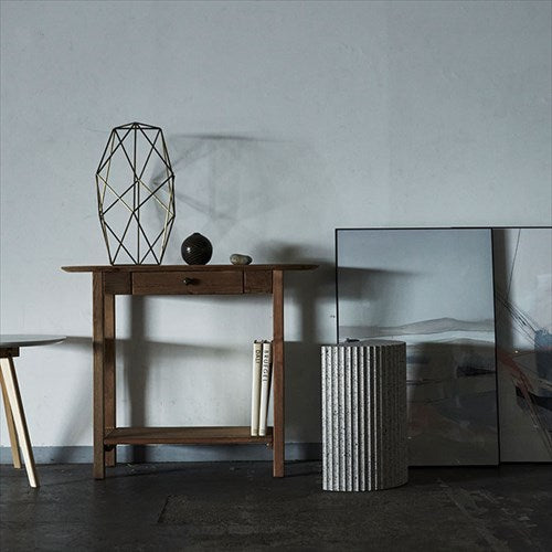 サイドテーブルテーブルミニテーブルナイトテーブルディスプレイオブジェテラゾー柄石目調石模様大理石柄モノトーンマーブル半円型丸円省スペースコンパクトベッドサイドソファサイド壁付け繊維板おしゃれシンプルシックモダン