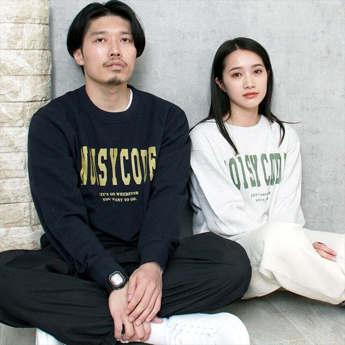 noisycode スウェット キッズ 女の子 男の子 かわいい 綿100% スエット 長袖 家族 お揃い オリジナル プルオーバー トレーナー デザイン ロゴ ライトトレーナー