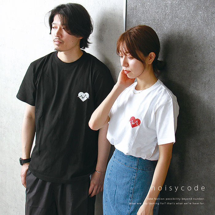 noisycode tシャツ ワンポイント オリジナル レディース メンズ ブランド デザインtシャツ ペア 綿100% 半袖 おしゃれ プルオーバー プリント ロゴ 文字 英字 プ