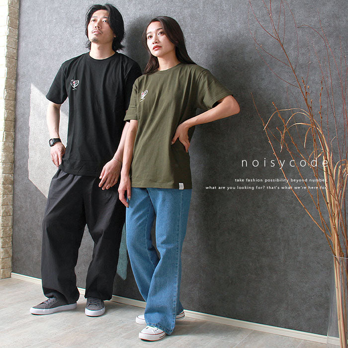 noisycode tシャツ オリジナル レディース メンズ ブランド デザインtシャツ ペア 綿100% 半袖 おしゃれ プルオーバー プリント ロゴ 文字 英字 プルオーバー