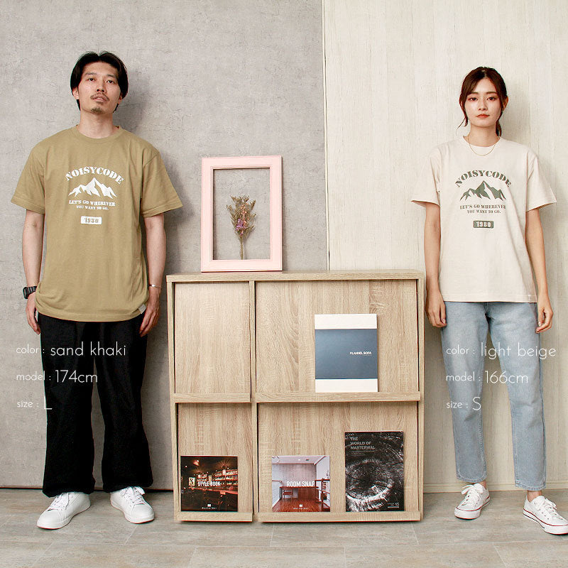 noisycode tシャツ キッズ 女の子 男の子 オリジナル カレッジTシャツ カレッジロゴ 山 ブランド 家族 お揃い デザインtシャツ ペア 綿100% 半袖 おしゃれ