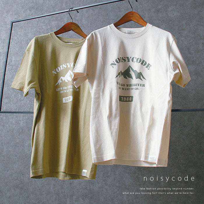 noisycode tシャツ キッズ 女の子 男の子 オリジナル カレッジTシャツ カレッジロゴ 山 ブランド 家族 お揃い デザインtシャツ ペア 綿100% 半袖 おしゃれ
