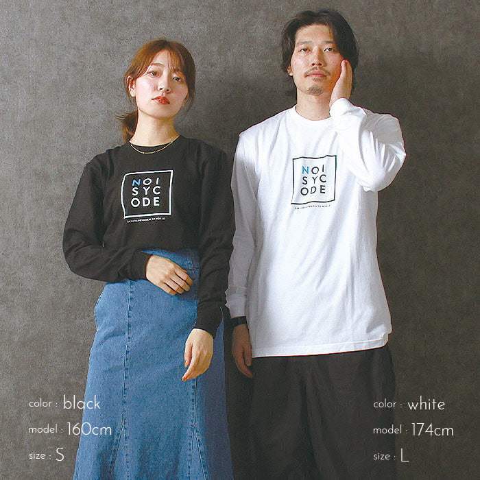 noisycode tシャツ オリジナル レディース メンズ ブランド デザインtシャツ ペア 綿100% 長袖 おしゃれ プルオーバー プリント ロゴ 文字 英字 プルオーバー テ