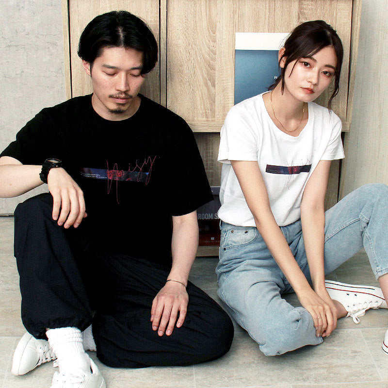 noisycode tシャツ キッズ 女の子 男の子 オリジナル 薔薇 バラ ばら ブランド 家族 お揃い デザインtシャツ ペア 綿100% 半袖 おしゃれ プルオーバー プリント