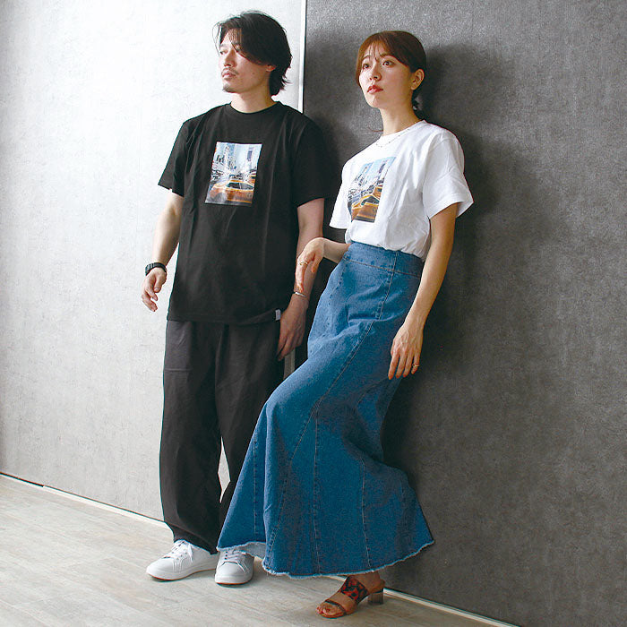 noisycode tシャツ フォトプリント フォト フォトTシャツ オリジナル レディース メンズ ブランド デザインtシャツ ペア 綿100% 半袖 おしゃれ プルオーバー
