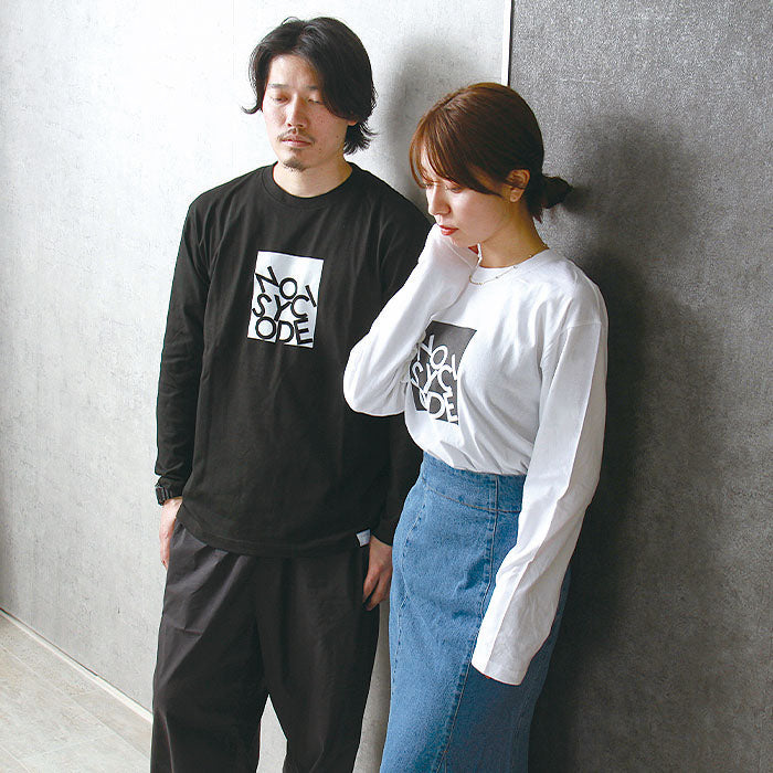noisycode tシャツ ロゴTシャツ オリジナル レディース メンズ ブランド デザインtシャツ ペア 綿100% 長袖 おしゃれ プルオーバー プリント ロゴ 文字 英字