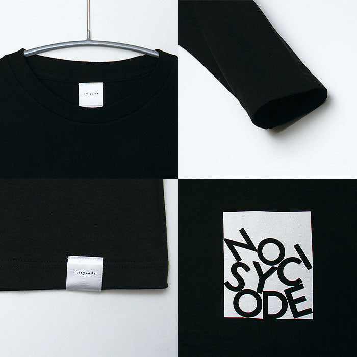 noisycode tシャツ ロゴTシャツ オリジナル レディース メンズ ブランド デザインtシャツ ペア 綿100% 長袖 おしゃれ プルオーバー プリント ロゴ 文字 英字
