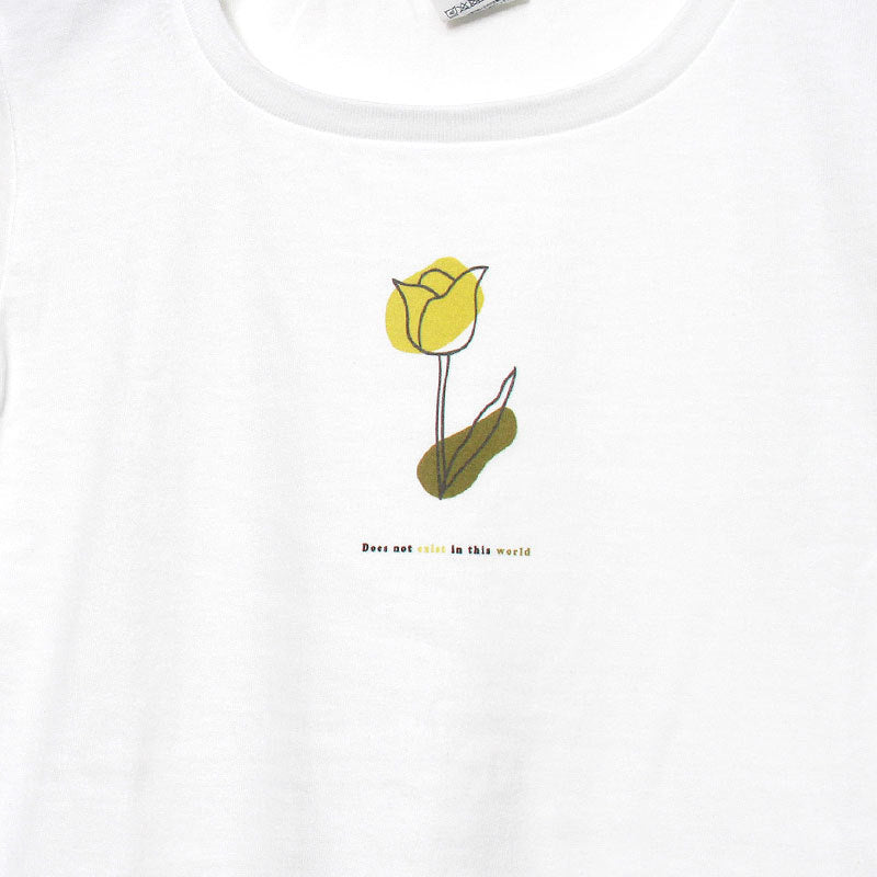 noisycode tシャツ キッズ 女の子 男の子 オリジナル チューリップ 花 絵 ブランド 家族 お揃い デザインtシャツ ペア 綿100% 半袖 おしゃれ プルオーバー