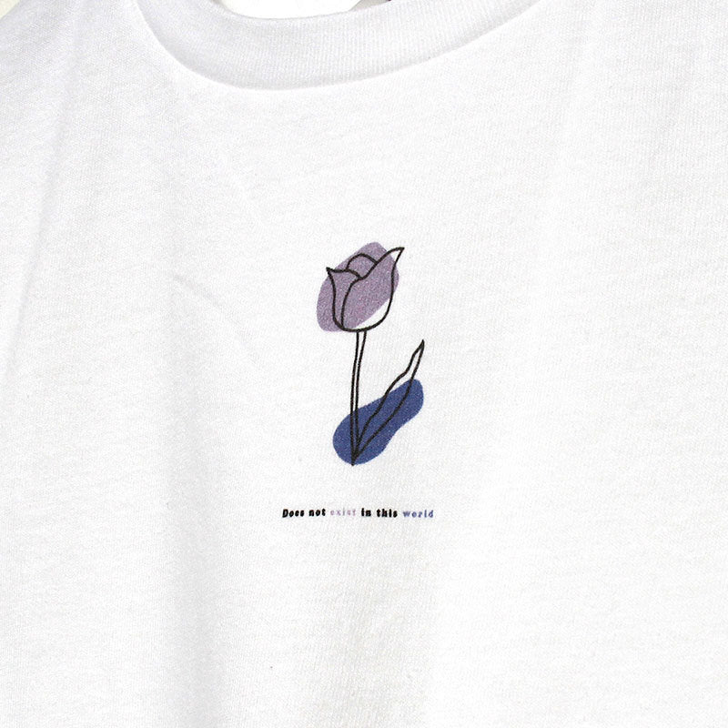 noisycode tシャツ キッズ 女の子 男の子 オリジナル チューリップ 花 絵 ブランド 家族 お揃い デザインtシャツ ペア 綿100% 半袖 おしゃれ プルオーバー