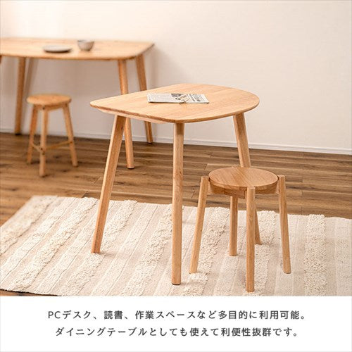 ダイニングテーブル木製ダイニングテーブルデスクコンパクト幅80cm小さめ省スペース1人用2人用壁寄せ壁付けコーナー用ワンルームリビング角丸半円円丸シンプル北欧木製天然木韓国インテリアナチュラルおしゃれhelppo