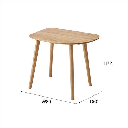 ダイニングテーブル木製ダイニングテーブルデスクコンパクト幅80cm小さめ省スペース1人用2人用壁寄せ壁付けコーナー用ワンルームリビング角丸半円円丸シンプル北欧木製天然木韓国インテリアナチュラルおしゃれhelppo
