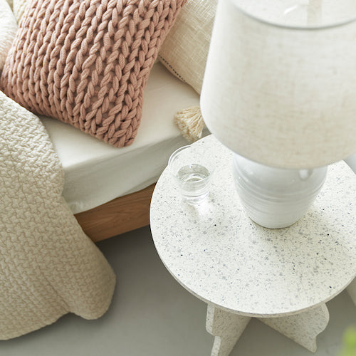 ナイトテーブル繊維板おしゃれシンプルシックモダンテラゾー柄サイドテーブルテーブルミニテーブル