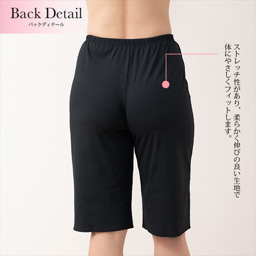 ランジェリー日本製よく伸びるストレッチウェーブロンソロテックスペチコートパンツ55cm丈ロング下着レディースぺチパンツひざ丈透けない透け防止フレアスカートボトムスの下短いMLLL股ずれ防止インナーペチパン送料無料春夏秋冬【mail】