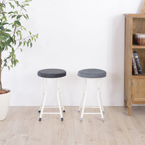 カウンターチェアバーチェアパソコンチェアコンパクトPCチェアクッションロンダキャップ付きロック付スチールスツール丸スツール腰掛け椅子北欧カジュアルシンプル隙間収納コンパクト折りたたみスツールフォールディングチェア