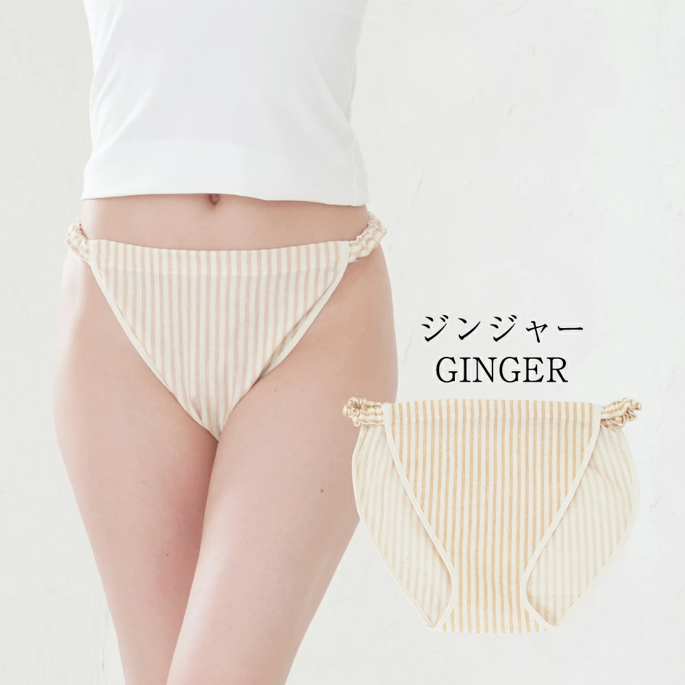 締め付けゼロ！ ふんどしショーツストライプ柄　コットンダブルガーゼ ｜ふんどしパンツ 女性用 レディース 締め付けない ゆったり 綿100％ 下着 ナイトショーツ フンティー ふんパン 旅行 就寝用 日本製  Fundy-Fundy『 フンディ-フンディ- 』