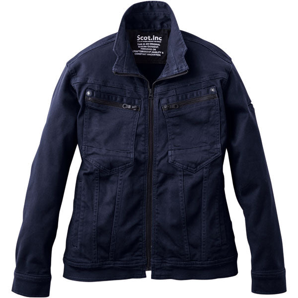 Scot.Inc ニットライクスリムレディースジャケット レディース 通年 オールシーズン ストレッチ ジャケット 作業服 作業着 ワークジャケット ドビー織り CUC
