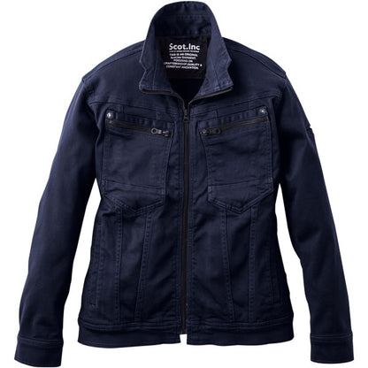 Scot.Inc ニットライクスリムレディースジャケット レディース 通年 オールシーズン ストレッチ ジャケット 作業服 作業着 ワークジャケット ドビー織り CUC