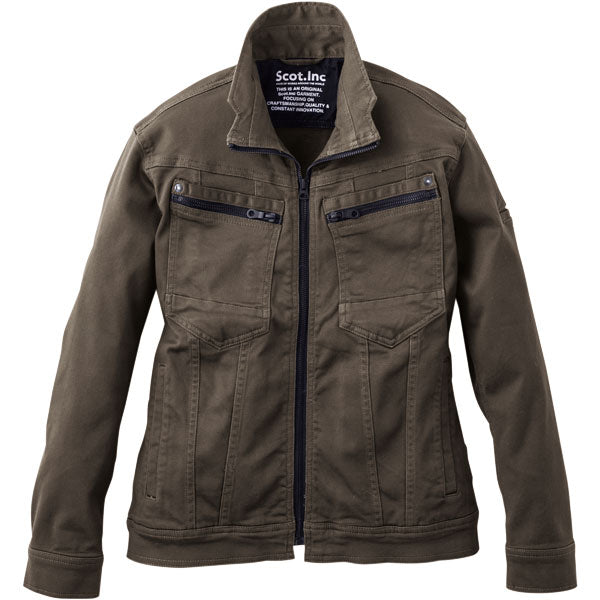 Scot.Inc ニットライクスリムレディースジャケット レディース 通年 オールシーズン ストレッチ ジャケット 作業服 作業着 ワークジャケット ドビー織り CUC