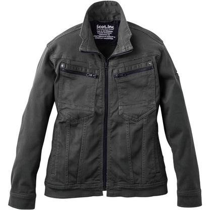Scot.Inc ニットライクスリムレディースジャケット レディース 通年 オールシーズン ストレッチ ジャケット 作業服 作業着 ワークジャケット ドビー織り CUC