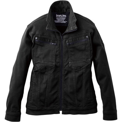 Scot.Inc ニットライクスリムレディースジャケット レディース 通年 オールシーズン ストレッチ ジャケット 作業服 作業着 ワークジャケット ドビー織り CUC