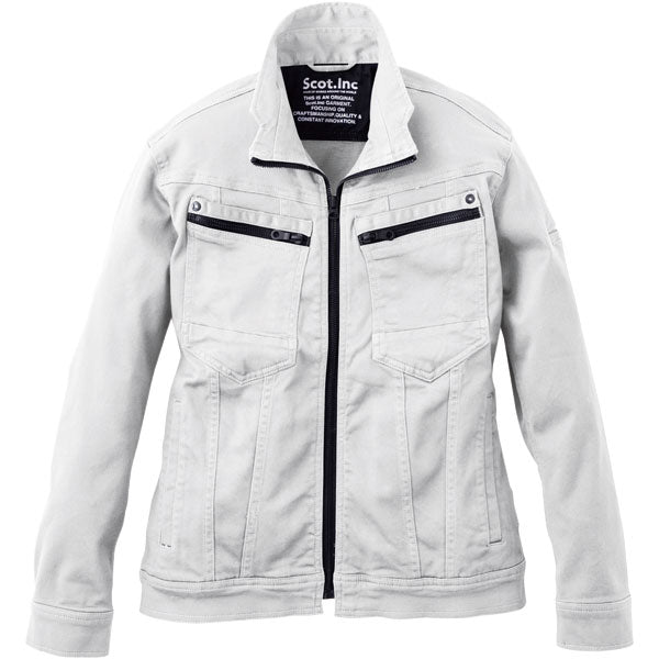 Scot.Inc ニットライクスリムレディースジャケット レディース 通年 オールシーズン ストレッチ ジャケット 作業服 作業着 ワークジャケット ドビー織り CUC