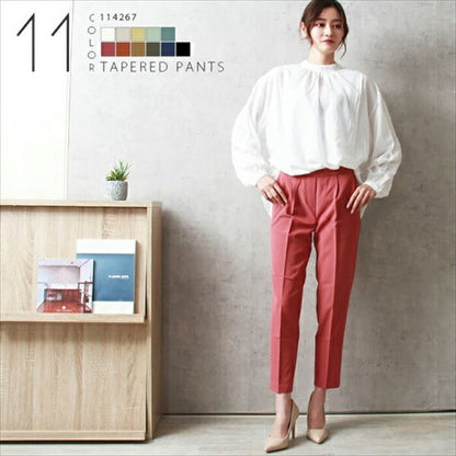 美脚テーパードパンツ送料無料センタープレスパンツレディーステーパードパンツレディースきれいめ美脚フォーマルオフィスビジネスOLらくちんパンツレディースゴム