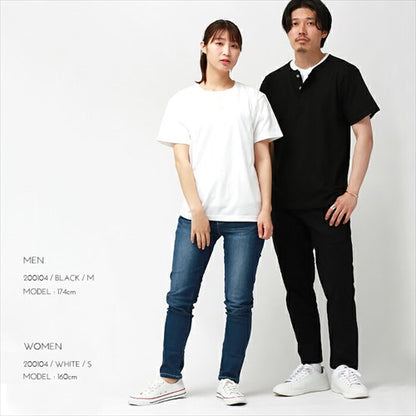 ヘンリーネックtシャツ/ヘンリーネック/半袖/tシャツ/レディース/綿100%/メンズ/春/夏/無地/シンプル/ベーシック/トップス/ペアルック/ユニセックス/大きいサイズ/sサイズ/小さいサイズ/服/プチプラ/