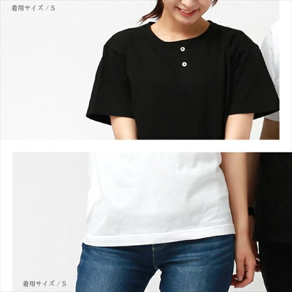 ヘンリーネックtシャツ/ヘンリーネック/半袖/tシャツ/レディース/綿100%/メンズ/春/夏/無地/シンプル/ベーシック/トップス/ペアルック/ユニセックス/大きいサイズ/sサイズ/小さいサイズ/服/プチプラ/