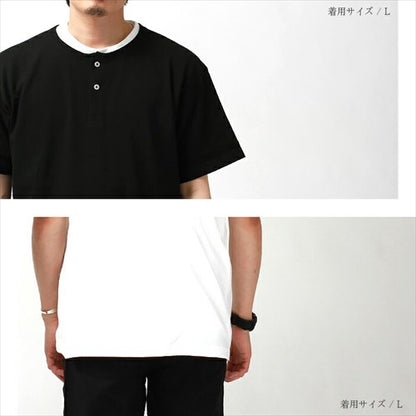 ヘンリーネックtシャツ/ヘンリーネック/半袖/tシャツ/レディース/綿100%/メンズ/春/夏/無地/シンプル/ベーシック/トップス/ペアルック/ユニセックス/大きいサイズ/sサイズ/小さいサイズ/服/プチプラ/