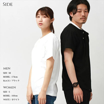ヘンリーネックtシャツ/ヘンリーネック/半袖/tシャツ/レディース/綿100%/メンズ/春/夏/無地/シンプル/ベーシック/トップス/ペアルック/ユニセックス/大きいサイズ/sサイズ/小さいサイズ/服/プチプラ/