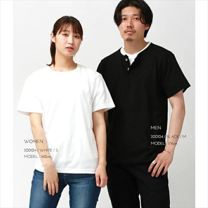 ヘンリーネックtシャツ/ヘンリーネック/半袖/tシャツ/レディース/綿100%/メンズ/春/夏/無地/シンプル/ベーシック/トップス/ペアルック/ユニセックス/大きいサイズ/sサイズ/小さいサイズ/服/プチプラ/