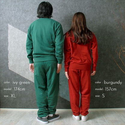 トレーナースウェットメンズレディース上下長袖無地厚手裏毛パイルシンプル大きいサイズリブロングスリーブペアイベントユニフォームXSSMLXL秋冬作業着