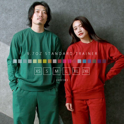 トレーナースウェットメンズレディース上下長袖無地厚手裏毛パイルシンプル大きいサイズリブロングスリーブペアイベントユニフォームXSSMLXL秋冬作業着
