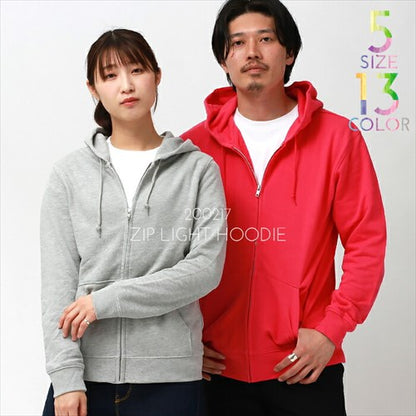 ジップアップパーカー/レディース/ジップ/パーカー綿100%/メンズ/薄手/春/夏/長袖/ジップパーカー/フーディー/フード/パーカ/ジップアップ/無地/シンプル/ベーシック/トップス/ペアルック/ユニセックス/
