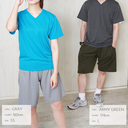 ドライハーフパンツレディース半袖メンズ春夏無地シンプルベーシックボトムスペアルックユニセックス大きいサイズsサイズ小さいサイズ服プチプラ15色お出かけ