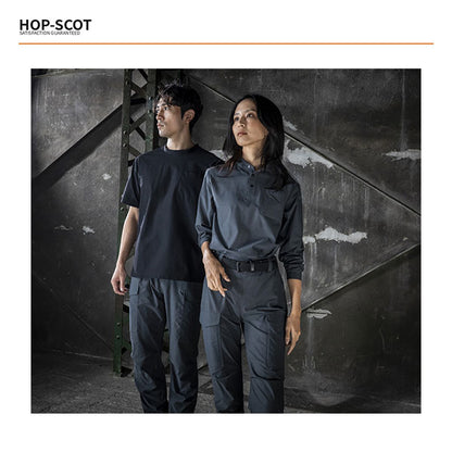 HOP-SCOT 半袖Tシャツ UVドライストレッチ 作業服 作業着 メンズ 春夏 吸汗速乾 通気性 UVカット 消臭 ストレッチ 胸ポケット 袖ペン差し