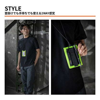 HOP-SCOT ホップスコット CORDURA IDカードホルダー ネームホルダー 社員証ケース 高耐久 3枚収納 ネックストラップ ペン差し Dカン付き メンズ レディース 男女兼用 作業用