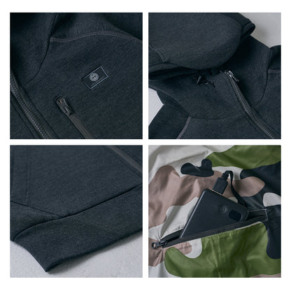 ヒーティングシステム 電熱 パーカー フーディー バッテリーセット 大容量20000mAh ヒーターベスト 電熱パーカー 防寒ウェア バッテリー対応 冬用作業着 アウトドア 通勤通学 USB給電 作業服 バイクウェア CROSS HEAT  男女兼用 ユニセックス outdoor