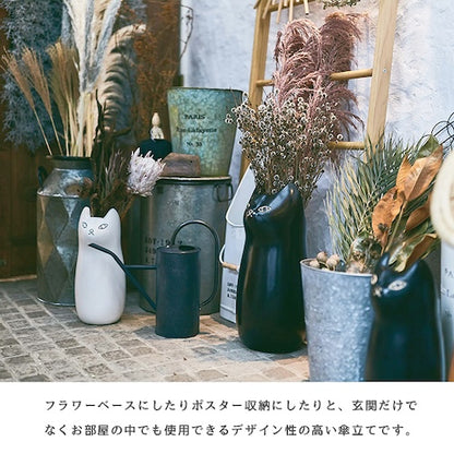 傘立て傘入れアンブレラスタンド玄関かさ収納ポスター収納フラワーベースインテリア置物レトロ猫ねこキャット猫モチーフ陶器コンパクト省スペーススリムおしゃれカフェシンプル安定感店舗ナチュラルかわいい一人暮らし室内室外屋外azm家具