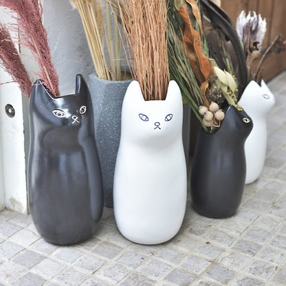 傘立て傘入れアンブレラスタンド玄関かさ収納ポスター収納フラワーベースインテリア置物レトロ猫ねこキャット猫モチーフ陶器コンパクト省スペーススリムおしゃれカフェシンプル安定感店舗ナチュラルかわいい一人暮らし室内室外屋外azm家具
