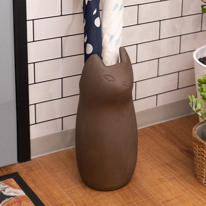 傘立て傘入れアンブレラスタンド玄関かさ収納ポスター収納フラワーベースインテリア置物レトロ猫ねこキャット猫モチーフ陶器コンパクト省スペーススリムおしゃれカフェシンプル安定感店舗ナチュラルかわいい一人暮らし室内室外屋外azm家具