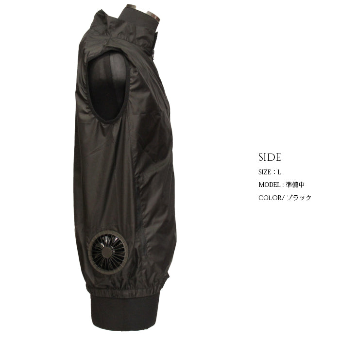 ペルチェファンベスト 冷却ベスト 空調ウェア メンズ 夏 作業服 ペルチェ素子 ファン付き バッテリー付き 熱中症対策 軽量 薄型 黒 M/L/XL/XXL outdoor