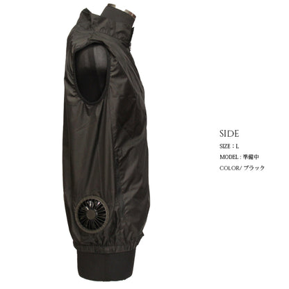 ペルチェファンベスト 冷却ベスト 空調ウェア メンズ 夏 作業服 ペルチェ素子 ファン付き バッテリー付き 熱中症対策 軽量 薄型 黒 M/L/XL/XXL outdoor