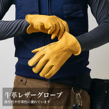 牛革 レザーグローブ 本革 耐久性 防寒 作業用 バイク用 outdoor 商品画像1