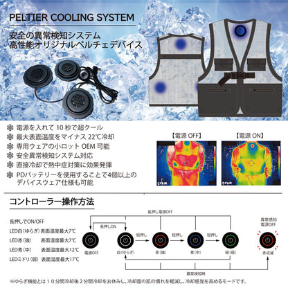 ペルチェベスト ペルチェデバイス 冷却ベスト 夏用作業服 空調 高性能 ペルチェ 3個式 熱中症対策 アウトドア PELTIER COOLING SYSTEM outdoor