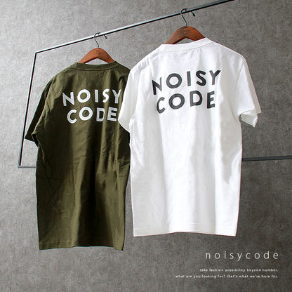 noisycode tシャツ バックロゴ オリジナル レディース メンズ ブランド デザインtシャツ ペア 綿100% 半袖 おしゃれ プルオーバー プリント ロゴ 文字 英字