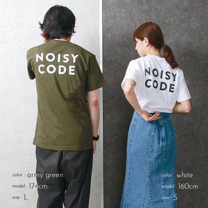 noisycode tシャツ バックロゴ オリジナル レディース メンズ ブランド デザインtシャツ ペア 綿100% 半袖 おしゃれ プルオーバー プリント ロゴ 文字 英字