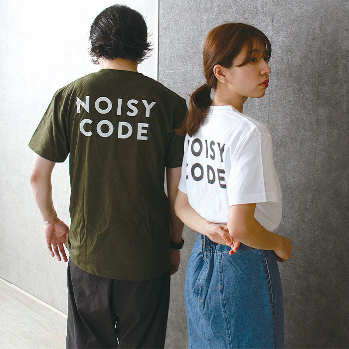 noisycode tシャツ バックロゴ オリジナル レディース メンズ ブランド デザインtシャツ ペア 綿100% 半袖 おしゃれ プルオーバー プリント ロゴ 文字 英字